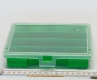 Sortierkasten unI 1 grün mit 4 festen Facheinteilungen 180x150x36mm