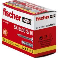 fischer Spreizd&uuml;bel SX 6 x 30 S mit Schraube